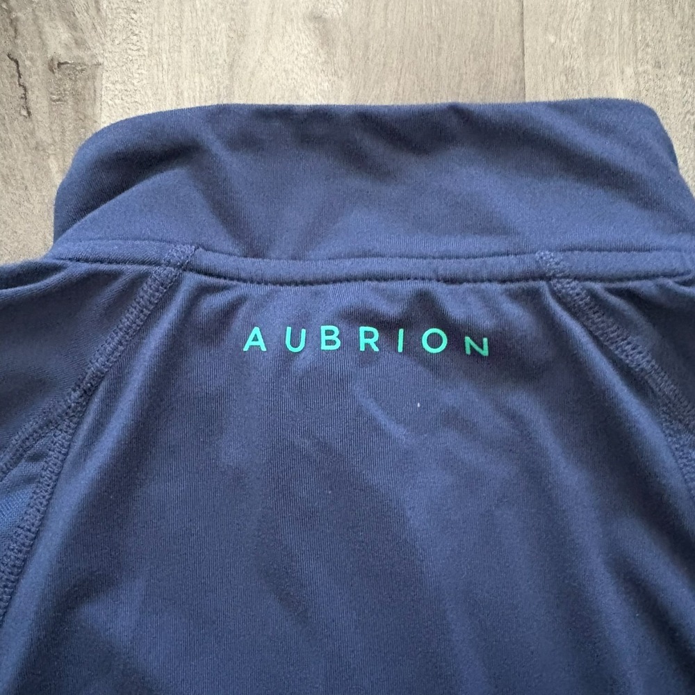 Aubrion Navy Blue‎ 1/4 Zip Long Sleeve Equestrian Base Layer Riding Top Medium - Picture 3 of 10